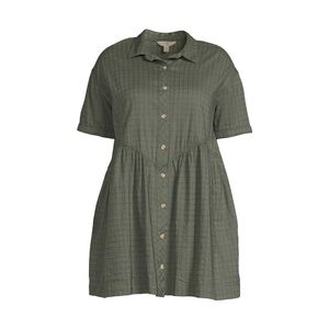 Terra & Sky Women's Plus Size Woven Shirt Dress